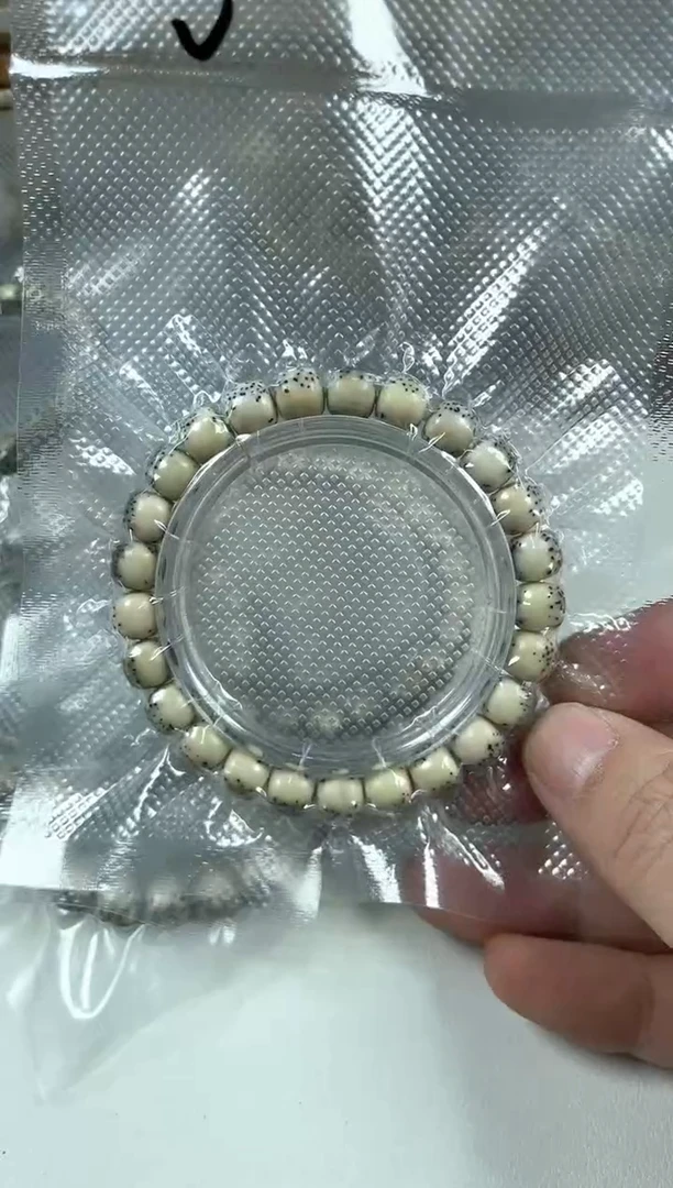 手串星月菩提货头 原生态石玉料绿背河豚9*8（微氧化）