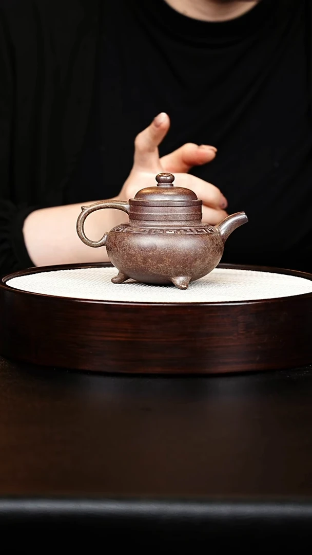 茶壶紫砂三足云桥