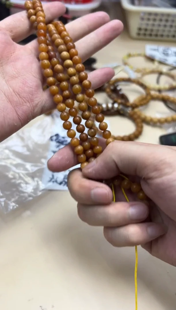 菩提根/象牙果手串031311 玉化龙脊108
