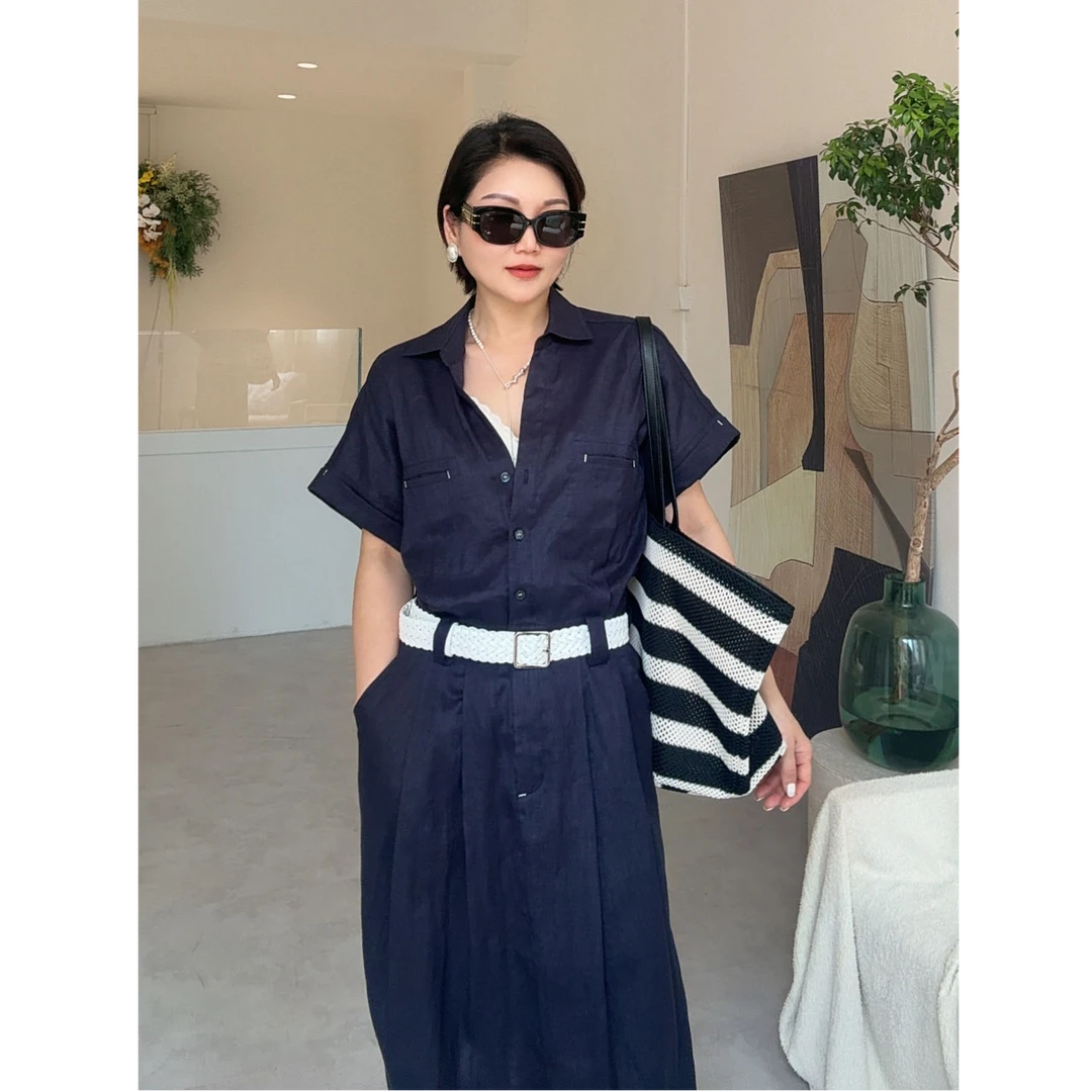 【卡蔓陈LILI】2025夏季新款法式气质减龄轻奢简约慵懒风连衣裙L353