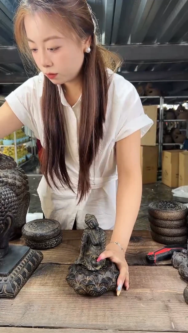 陶土睡佛+实心底座