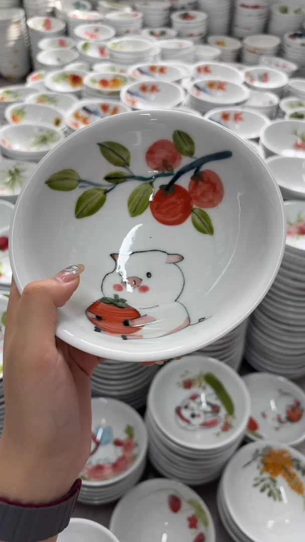 瓷片景德镇陶瓷食品级手绘釉中彩-壮壮碗