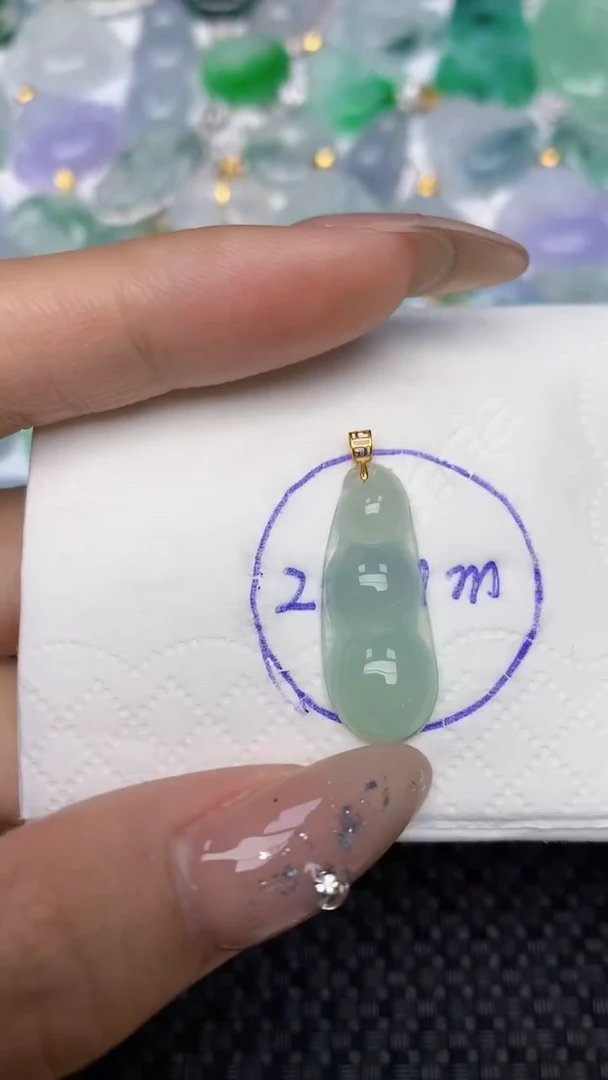 颈饰18K金镶嵌翡翠天然缅甸翡翠a货百元以上9元证书费自理