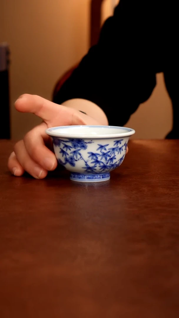 摆件陶景德镇瓷器，青花瓷手绘茶具~