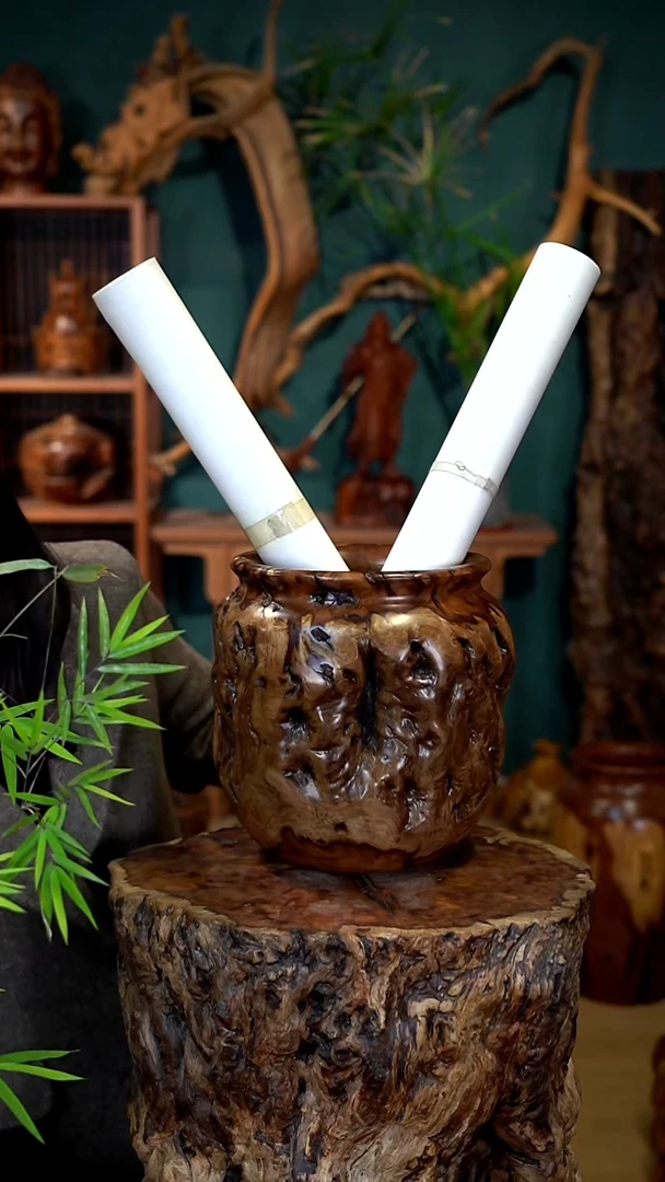 木雷击枣木聚财缸