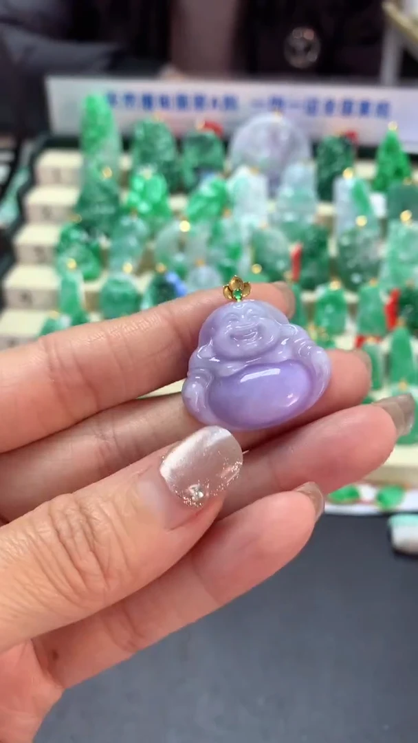 【闪购商品】翡翠吊坠(不含链)18K金镶嵌挂件