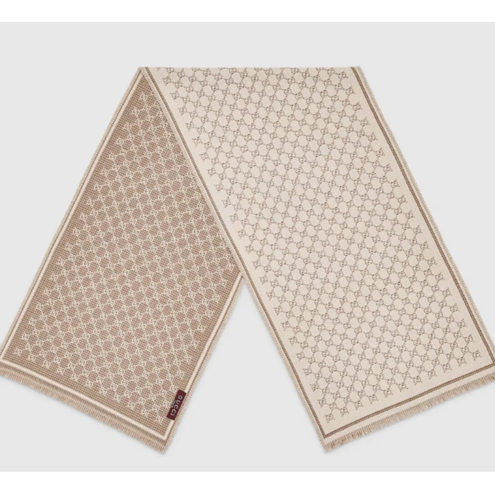 GUCCI/古驰双G字母图案针织绒线围巾 多色 ovzz