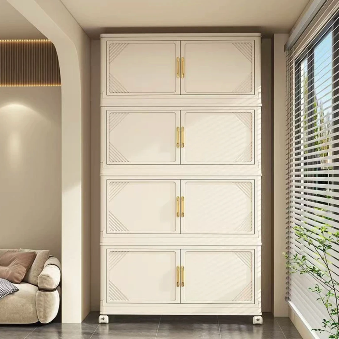 【新年】70面宽超大超宽衣柜零食柜免安装客厅卧室落地特大号收纳柜