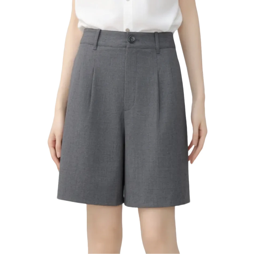 GIRDEAR/哥弟1100539 夏季新款女士高腰简约休闲时尚百搭显瘦短裤