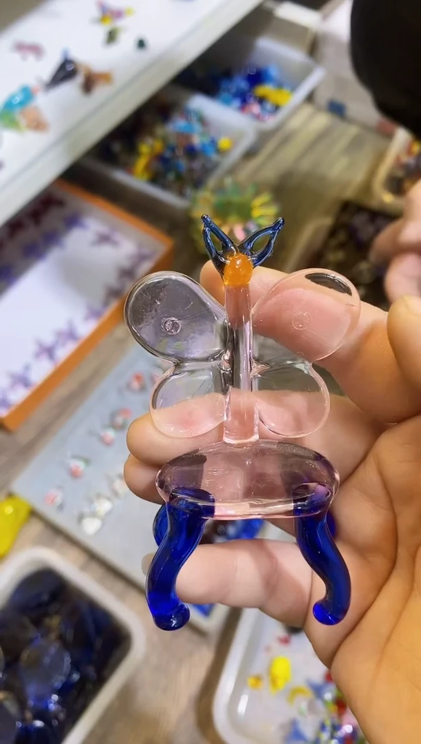 【闪购商品】琉璃手工艺品微瑕蝴蝶椅子