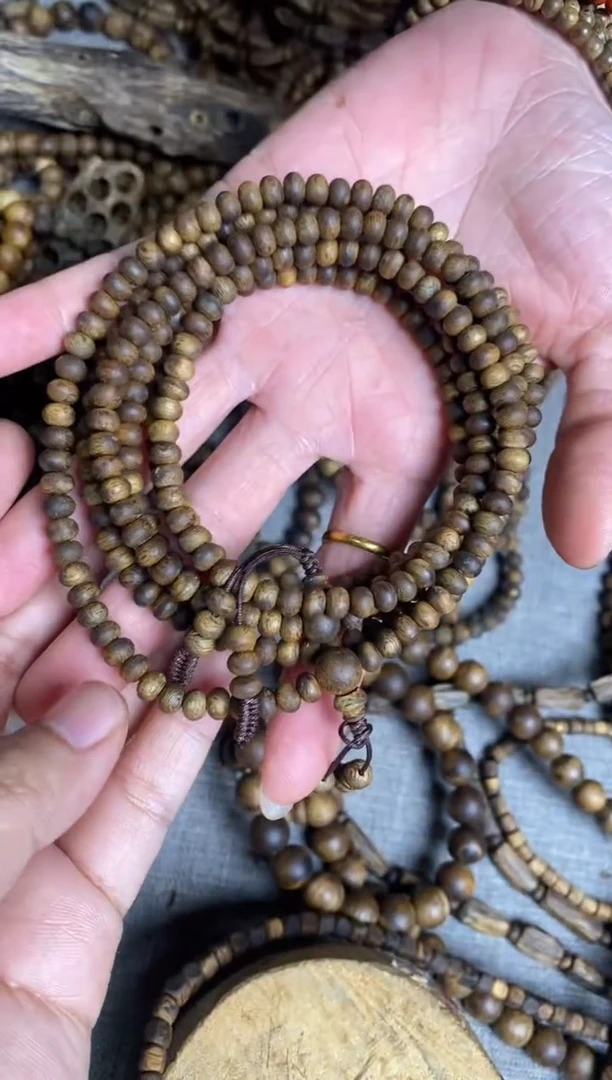 沉香手串千里香老料05苹果珠多圈手串9+多样性发一
