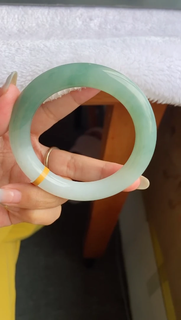 未镶嵌手镯翡翠（十星强推）老坑冰胶半山水胖圆12号