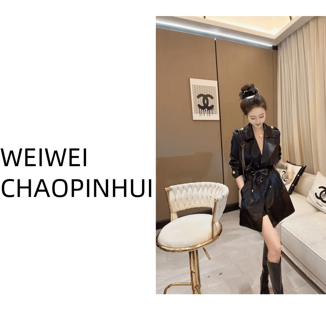 意模【薇薇高端欧货】秋季欧货设计师时尚百搭双排扣风衣 -30870028