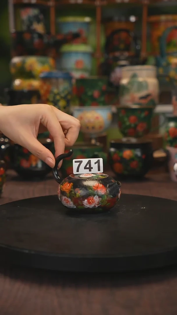紫砂油画手绘釉下彩741