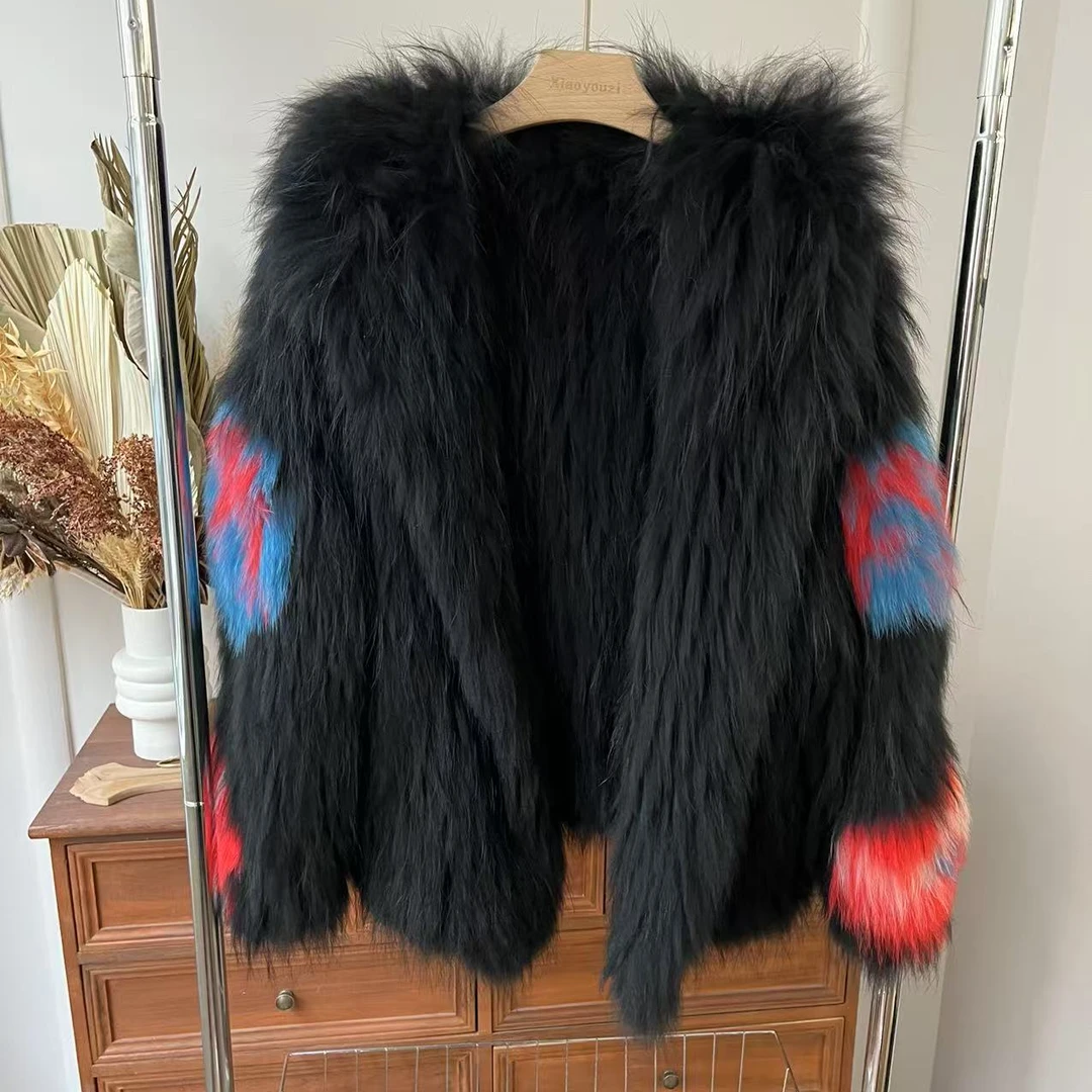 小众设计师款貉子毛外套0025