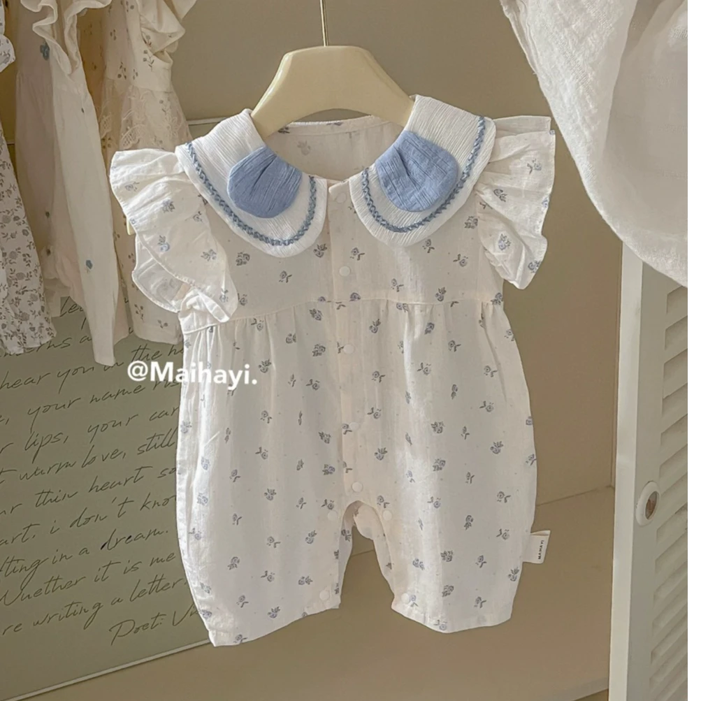 【MM】婴儿夏装薄款包屁衣新生儿衣服儿童纯棉夏季婴幼儿女宝无袖