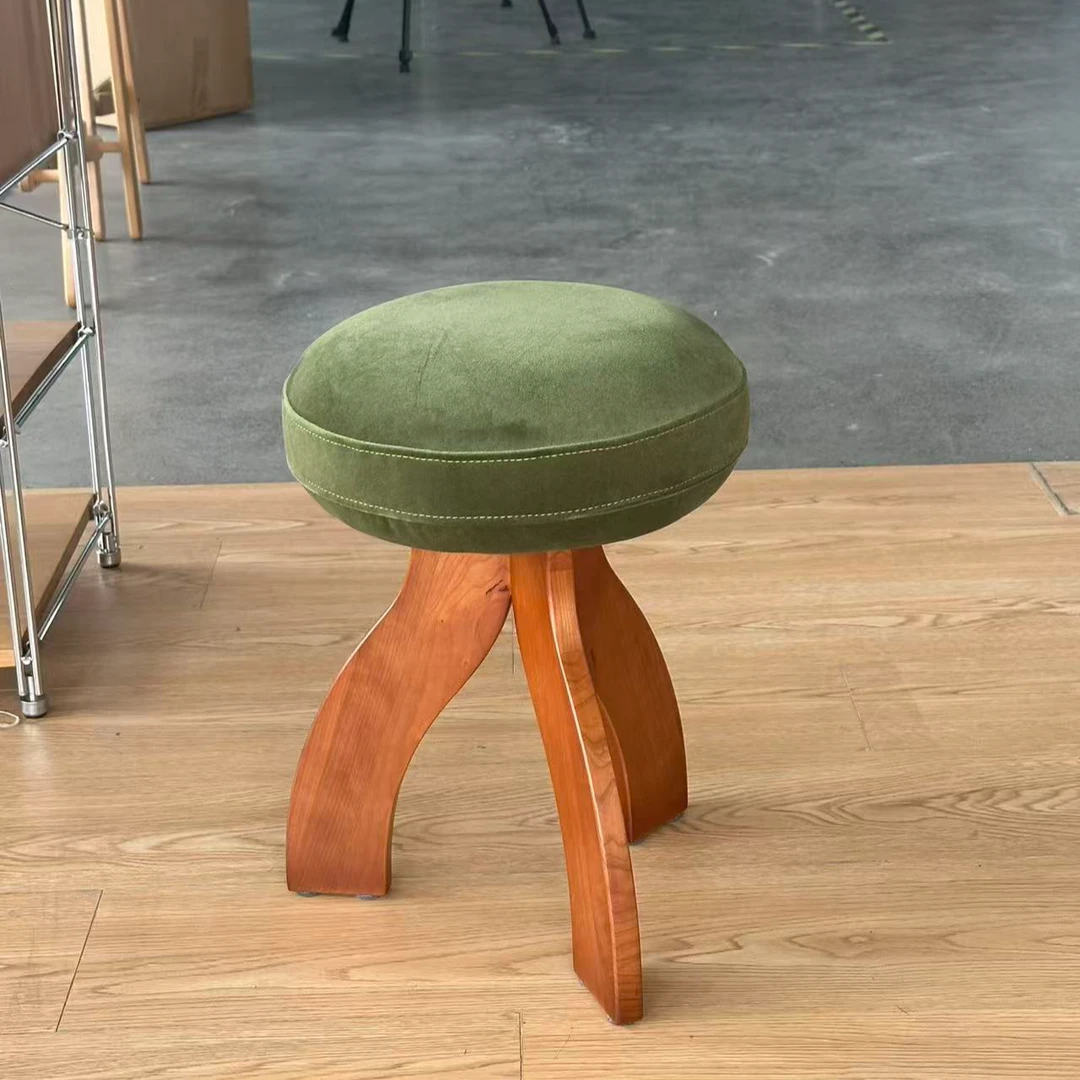 613水母凳樱桃实木化妆凳子女生卧室梳妆台椅换鞋凳中复古餐凳