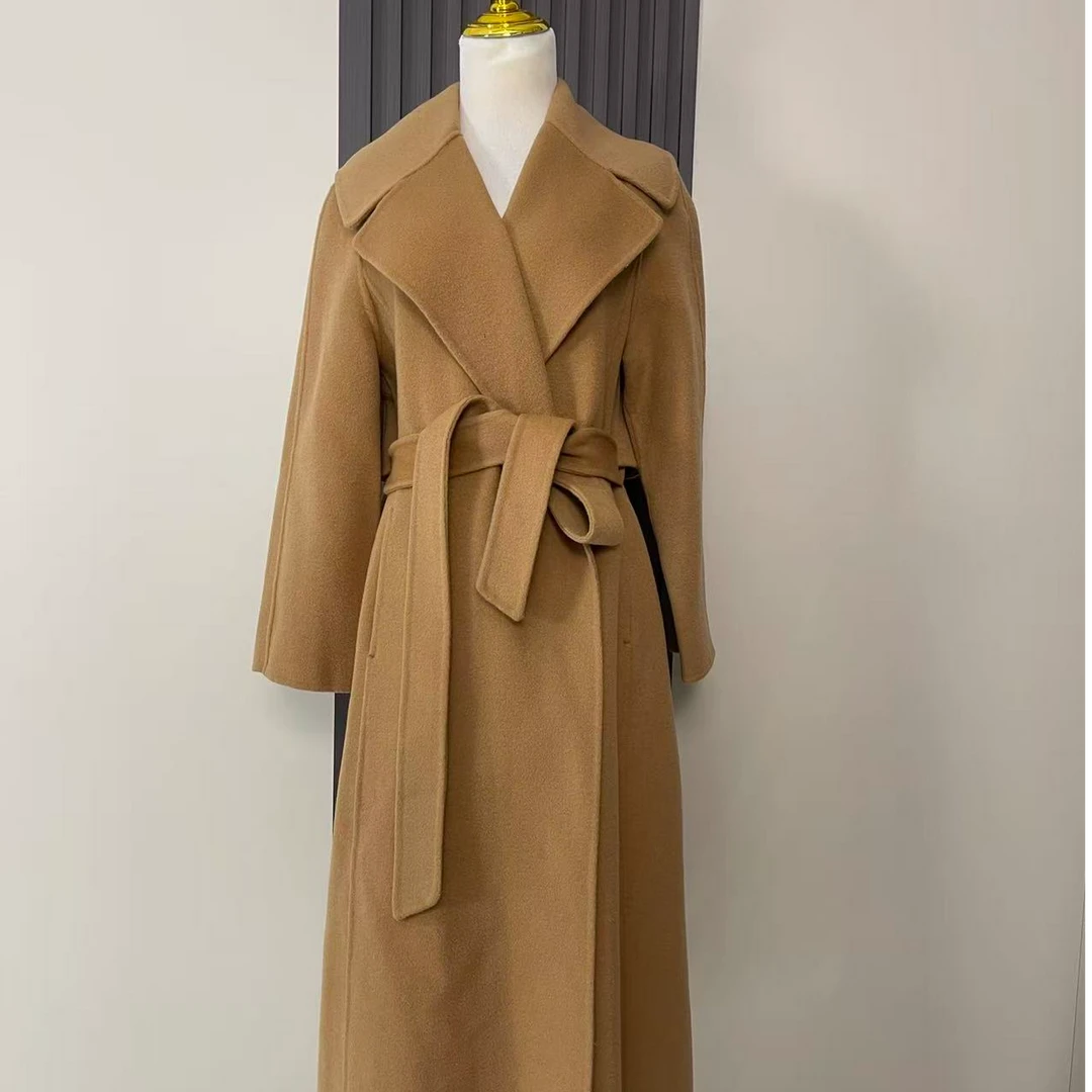 高端气质双面羊毛大衣003 秋冬长款气质显瘦毛呢外套