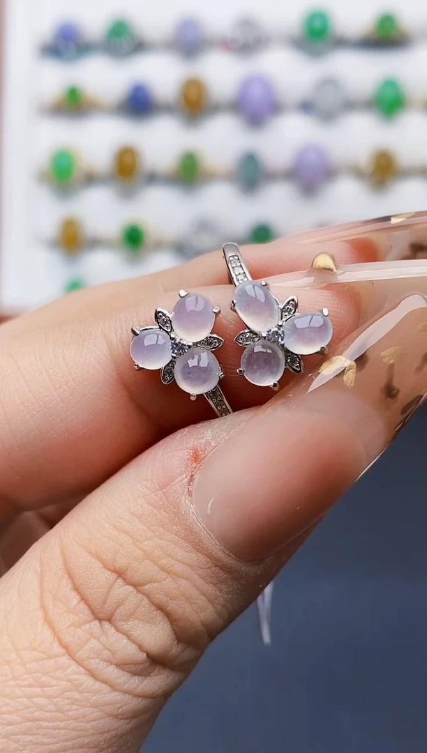 银S925镶嵌戒指翡翠0335