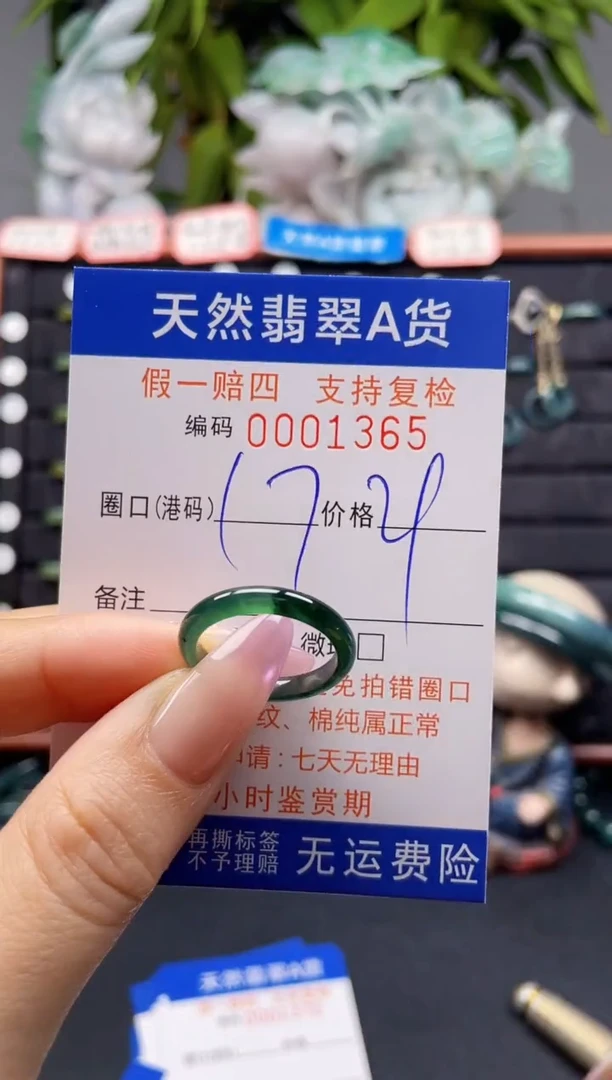 未镶嵌戒指翡翠17*1365
