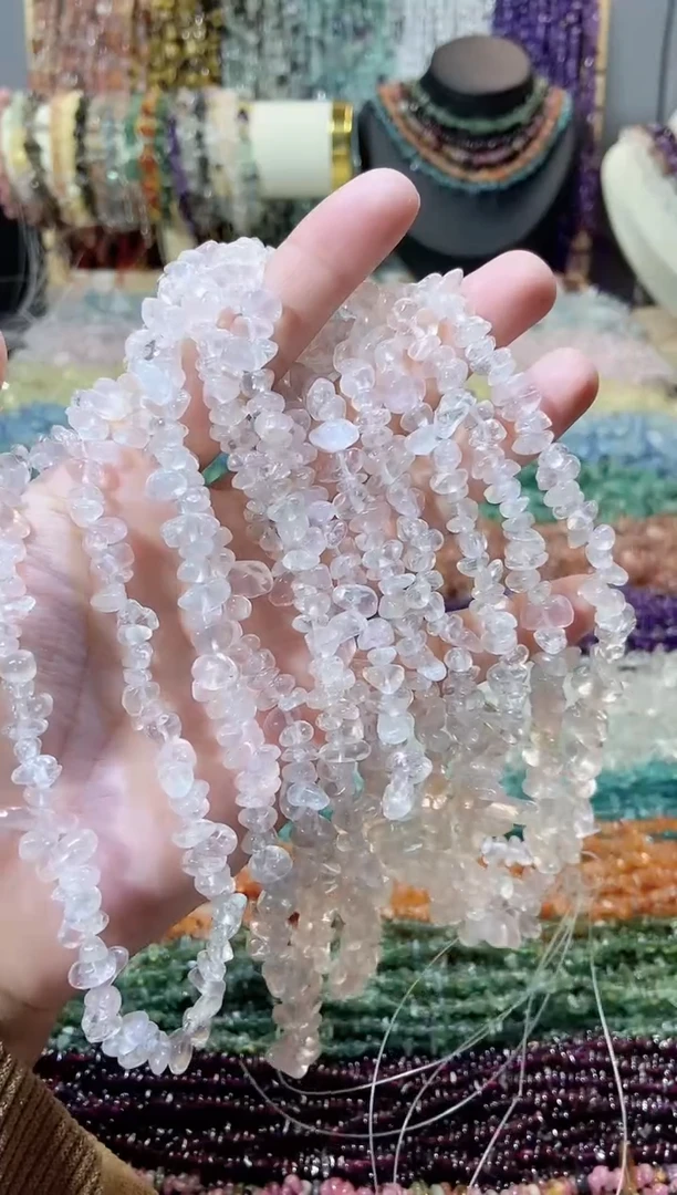 未镶嵌珠宝半成品水晶粉水晶