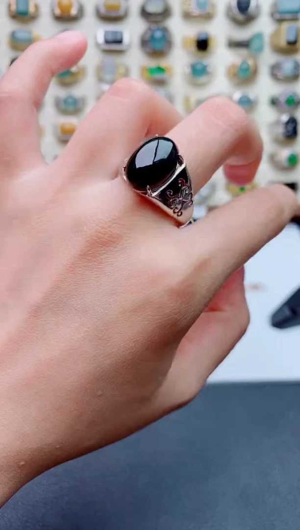 翡翠戒指未镶嵌天然翡翠男戒