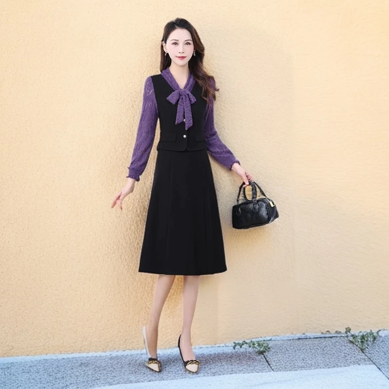 B45#紫【木兮兮专属】2025年春夏季新款显瘦百搭休闲气质时尚连衣裙