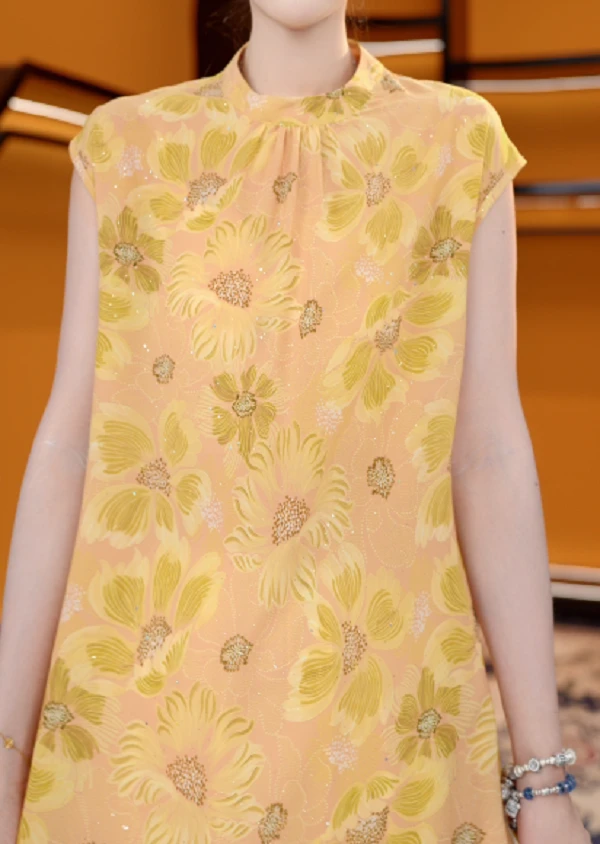 GZ609新款中式时尚百搭气质宽松减龄连衣裙-鸽子