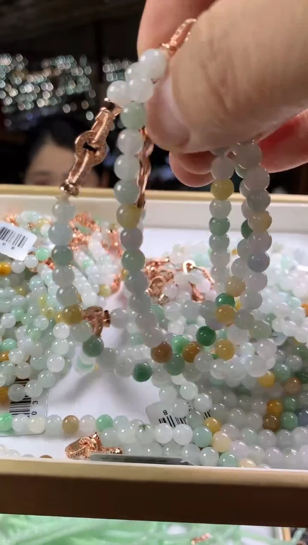 未镶嵌手串翡翠--25254-多样性发其一