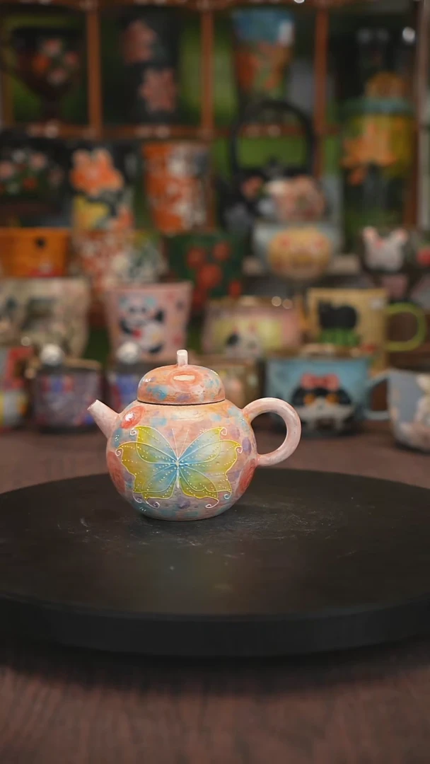 紫砂油画手绘釉下彩356