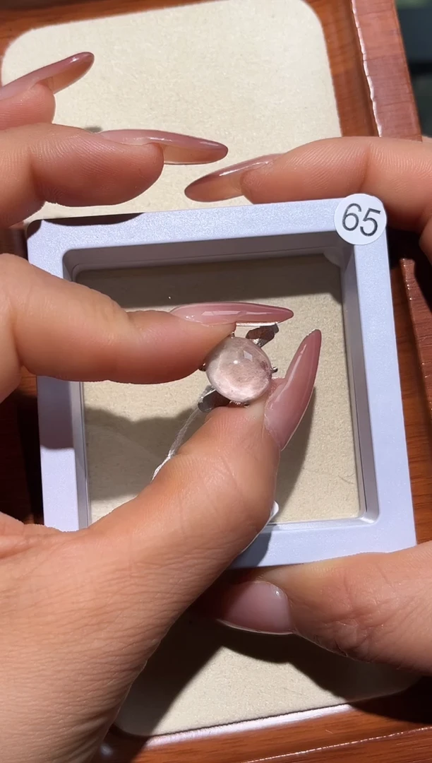 银S925镶嵌戒指水晶开****e定制