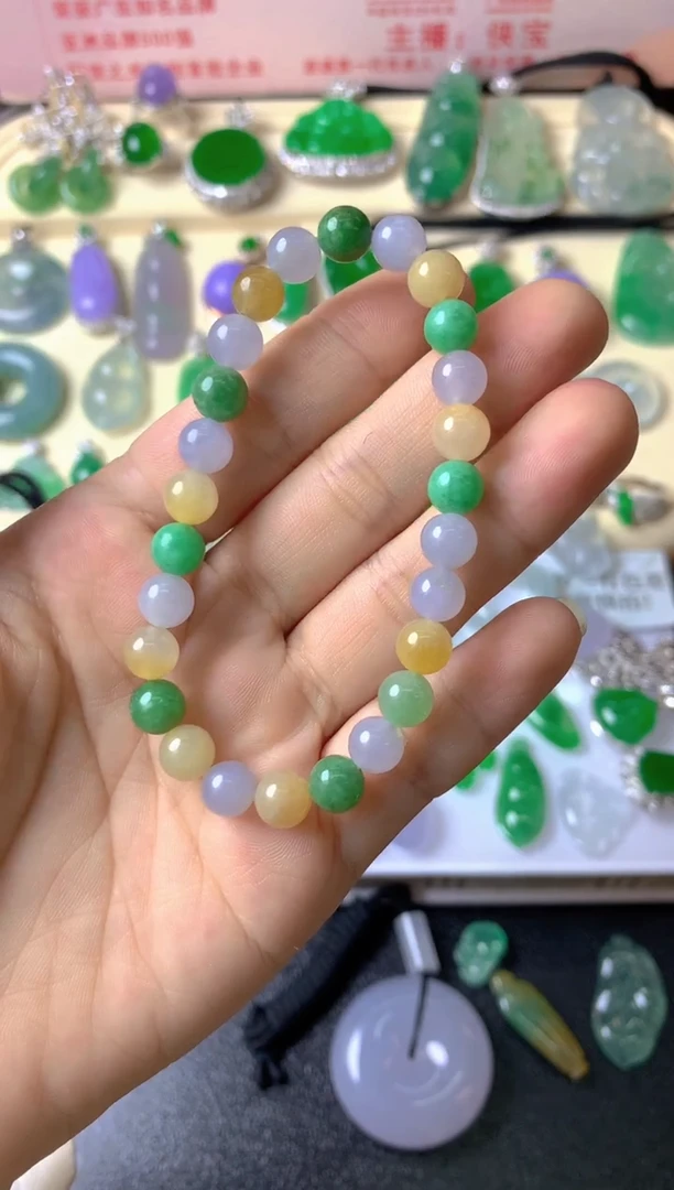 未镶嵌定制翡翠c****豆手串