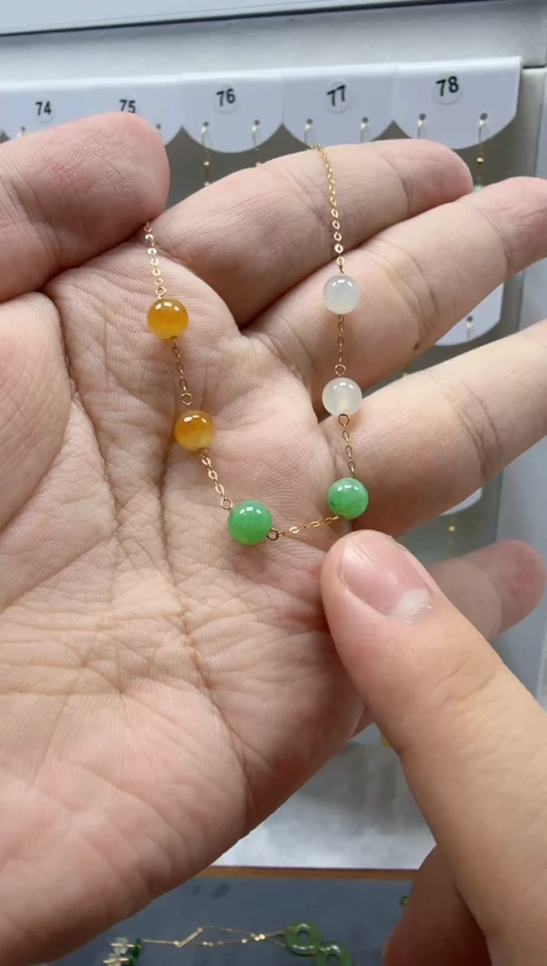 18K金镶嵌手链翡翠天然缅甸翡翠A货