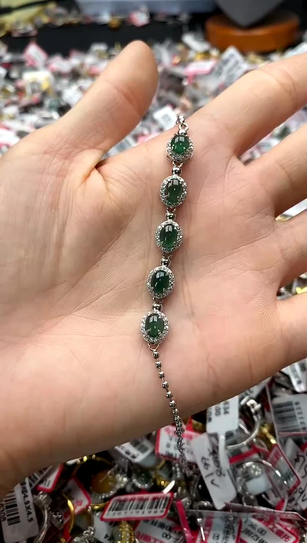 【闪购商品】翡翠戒指银S925镶嵌888888    8