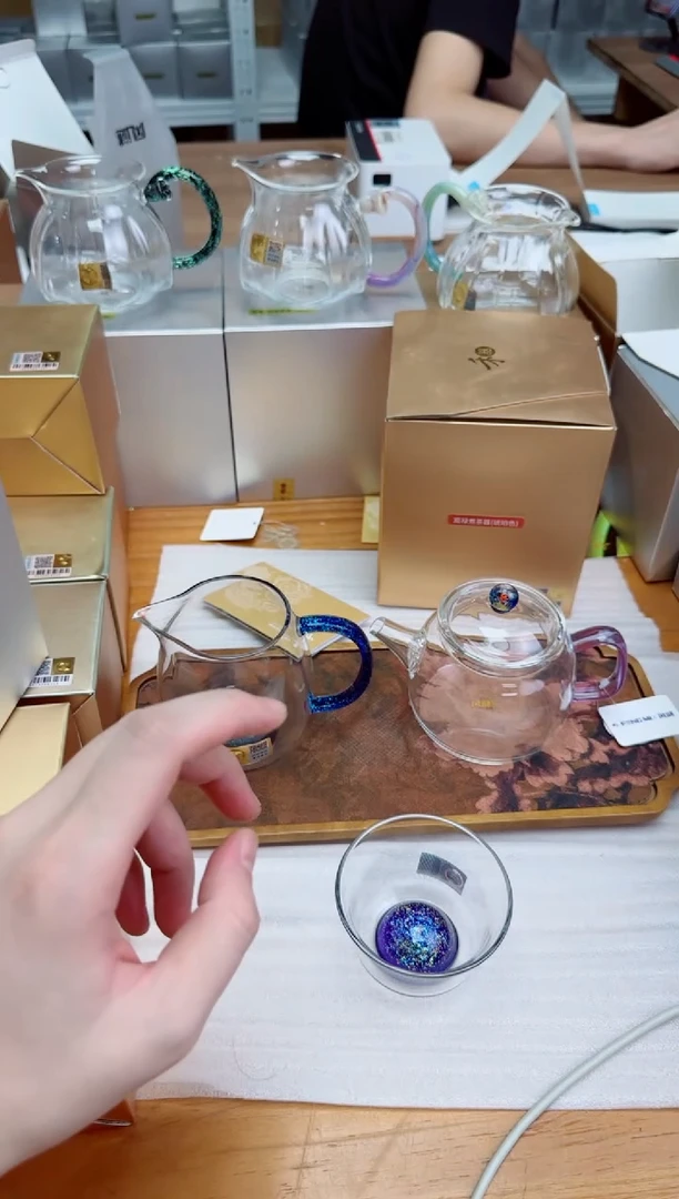 家**宝禾器斑斓澄然宝蓝金+禾器斑斓菡韵青杯+风谜花语德悦壶紫