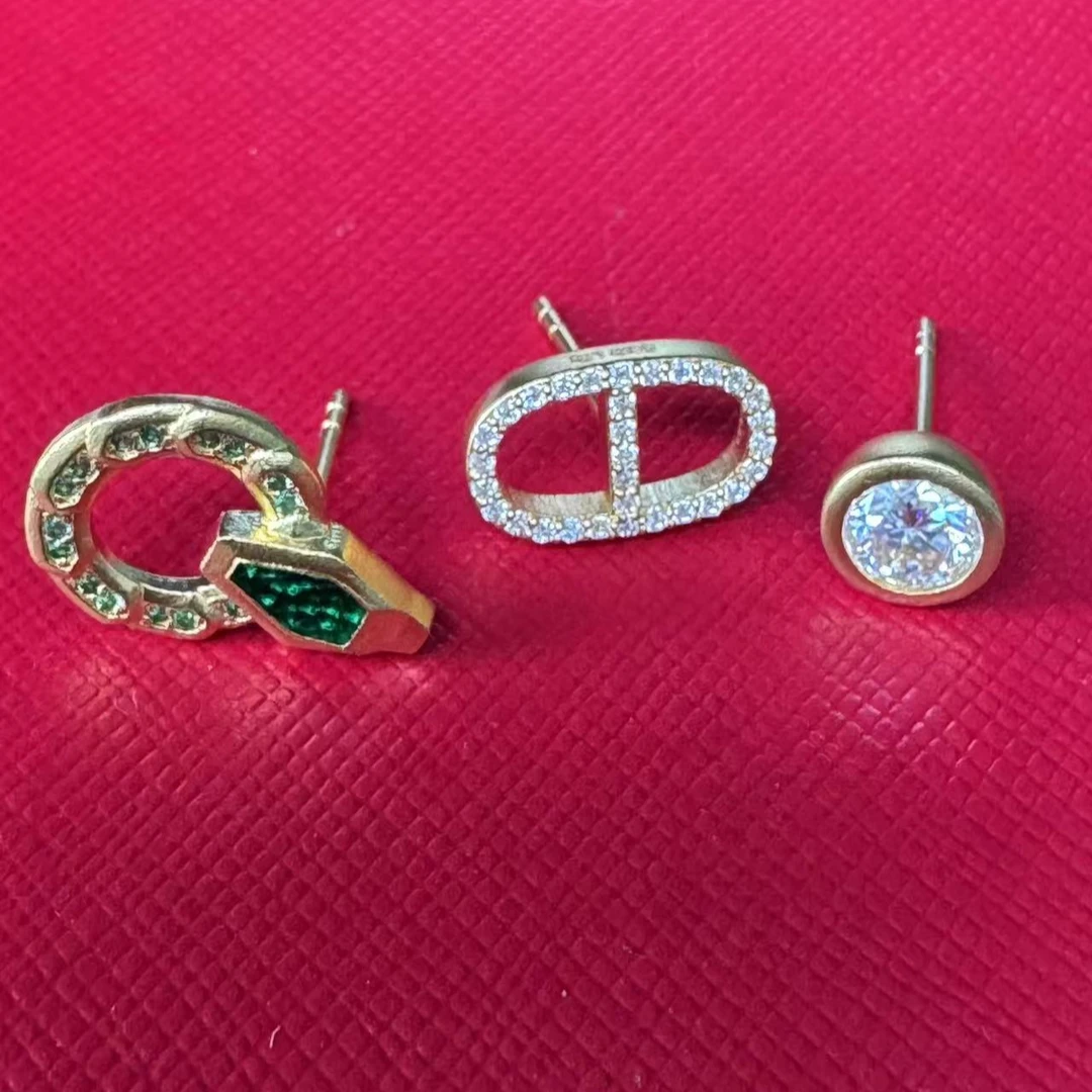 足金999镶嵌耳钉