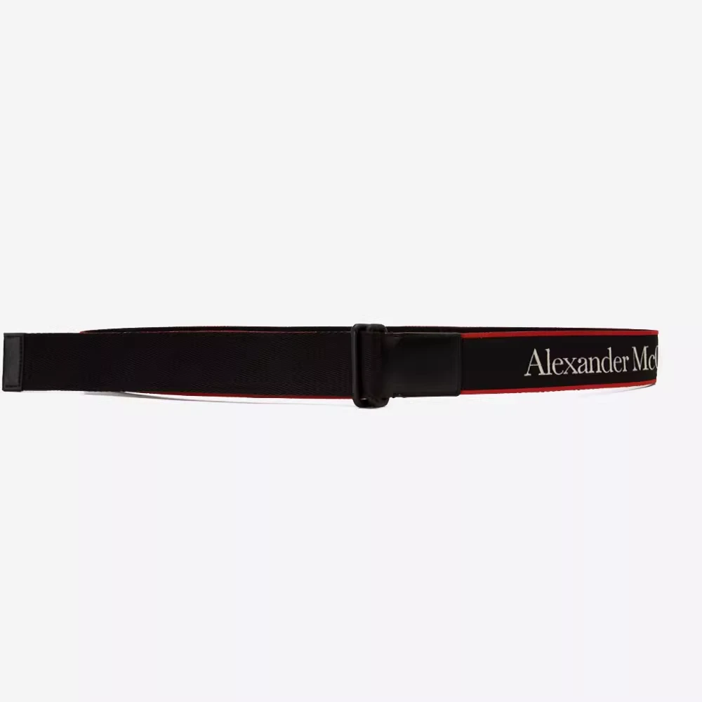 ALEXANDER MCQUEEN麦昆logo印花帆布工装皮带6472691AAAV1092