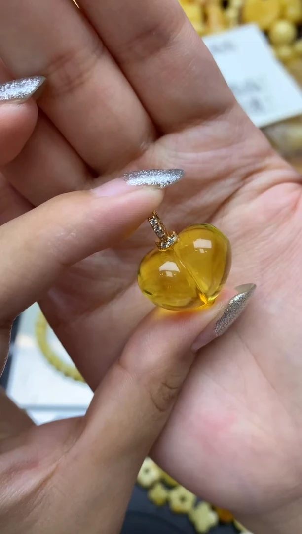 银S925镶嵌琥珀珠宝奇石062琥珀蜜蜡