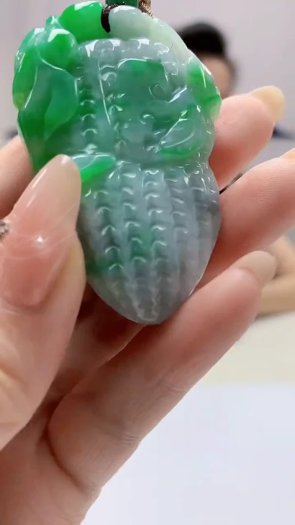 未镶嵌定制翡翠4989DD-毛货挂件25