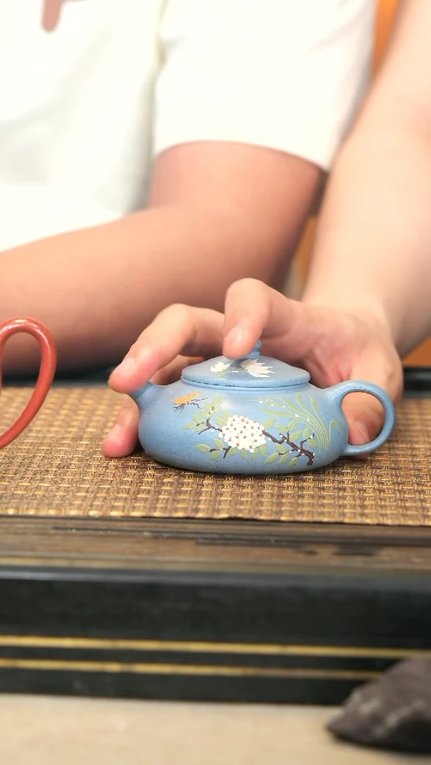 茶壶紫砂LJY22《寒江》海蓝宝