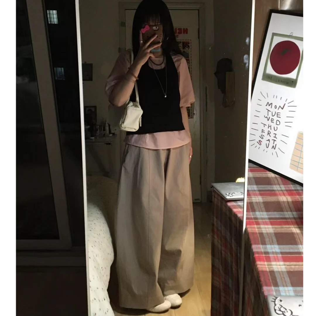 轻职风休闲风意式时尚套装背心显瘦阔腿裤INS风学生