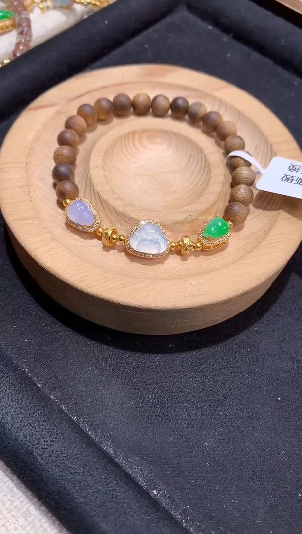 银S925镶嵌手串翡翠手串