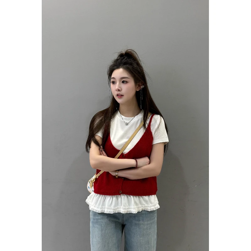 宿慕SUMU女款针织衫3-14春季2025新款时尚百搭针织吊带开衫M000NI