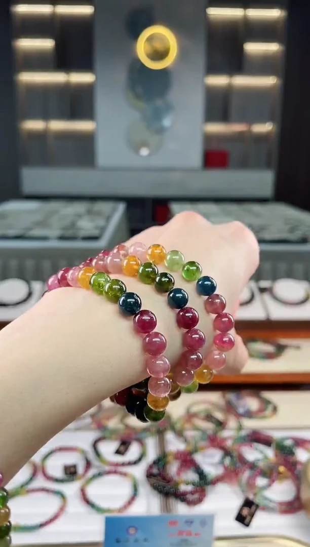 未镶嵌老矿碧玺三圈手串7mm+碧玺多样性发一条T