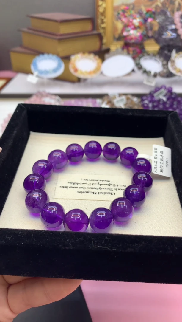 【闪购商品】水晶手串未镶嵌15+葡萄紫乌拉圭紫水晶