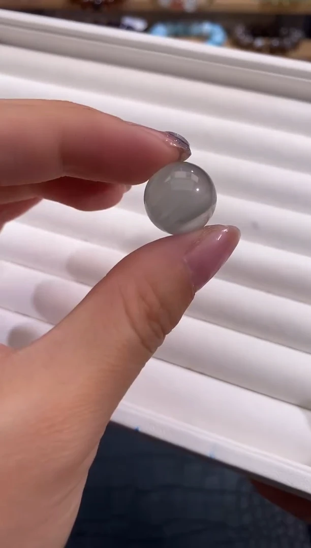 水晶手链未镶嵌灰兔毛15mm