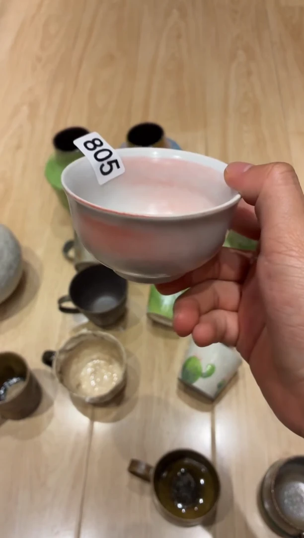 瓷片不**狸805桃夭小茶杯1个