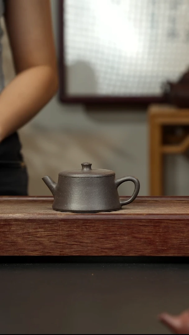 紫砂茶壶粗砂千禧紫泥 云柱