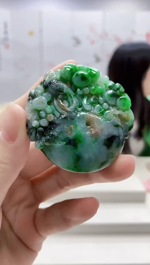 未镶嵌定制翡翠4852ry-毛货挂件15