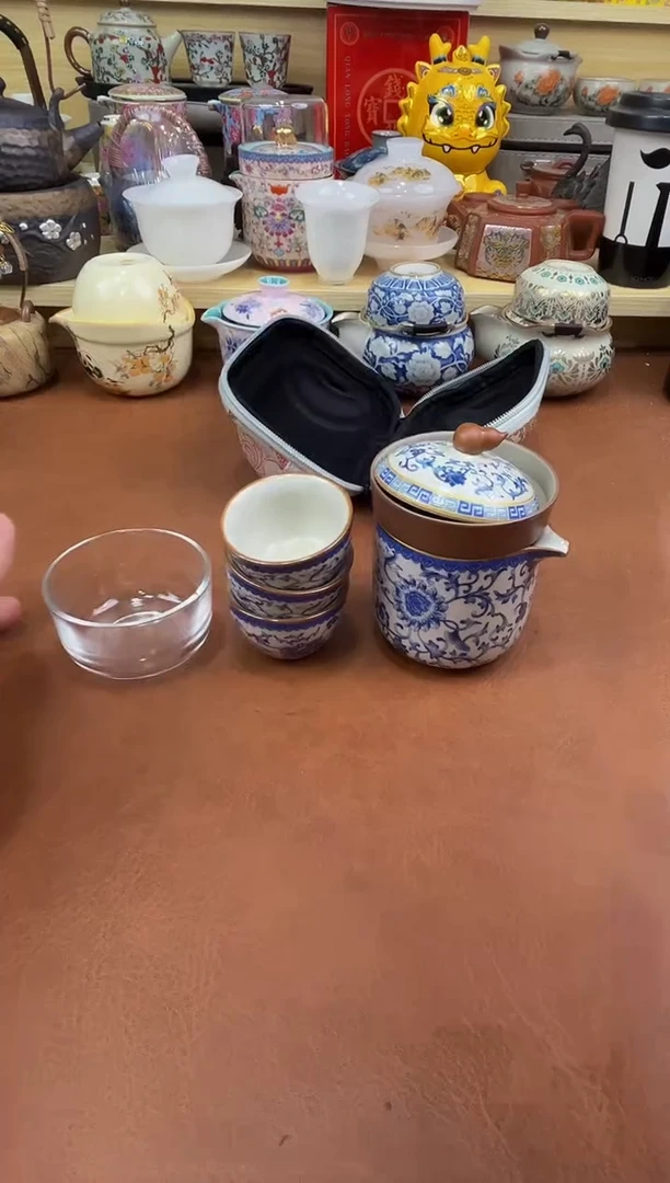 陶瓷茶具摆件旅行套组